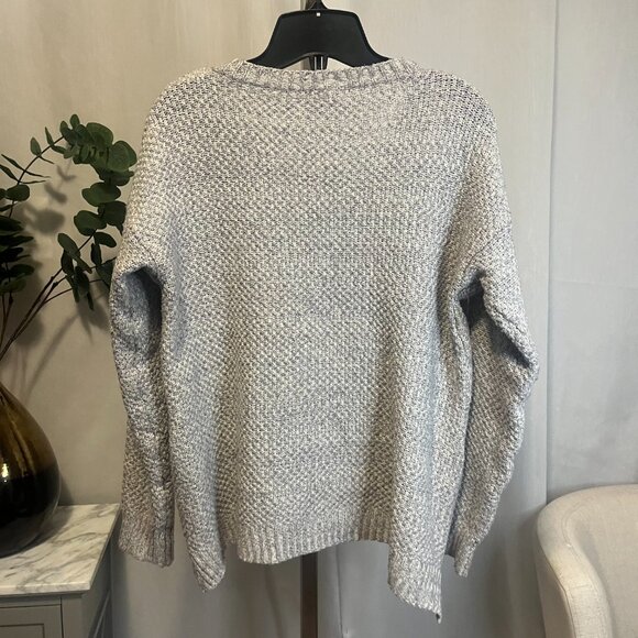 ARDENE Women's Grey Crew Neck Boxy Pullover Knit Sweater Medium Zipper Side - Picture 4 of 8